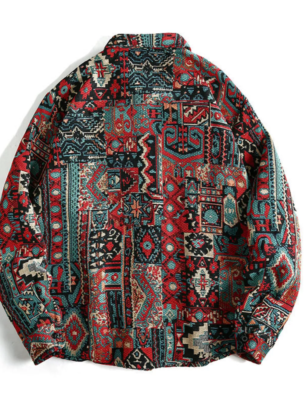 Men's Geometric Button Up Shacket, image 2