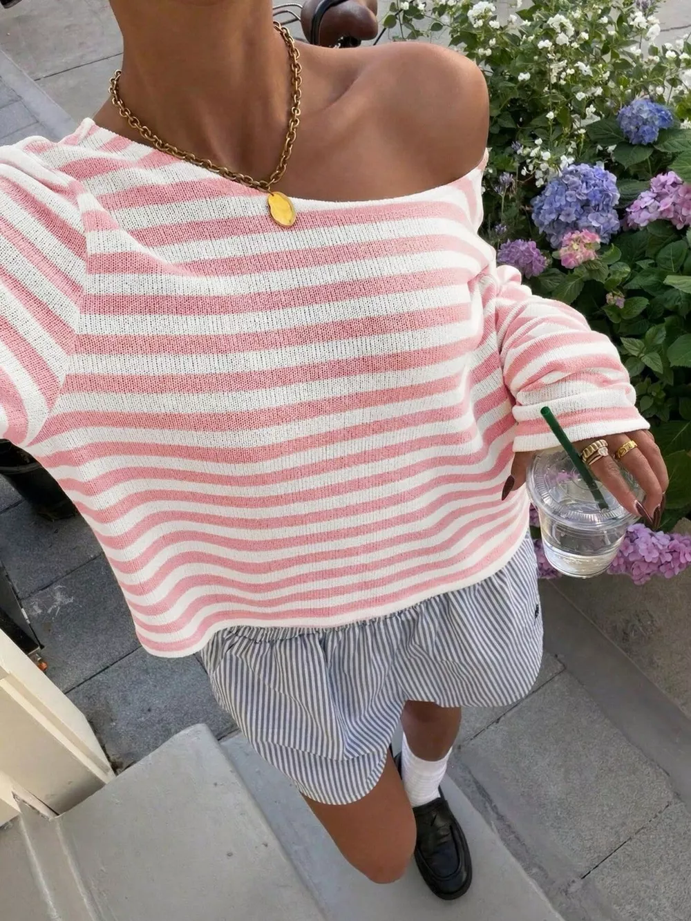 Striped Boat Neck T-Shirt, image 8