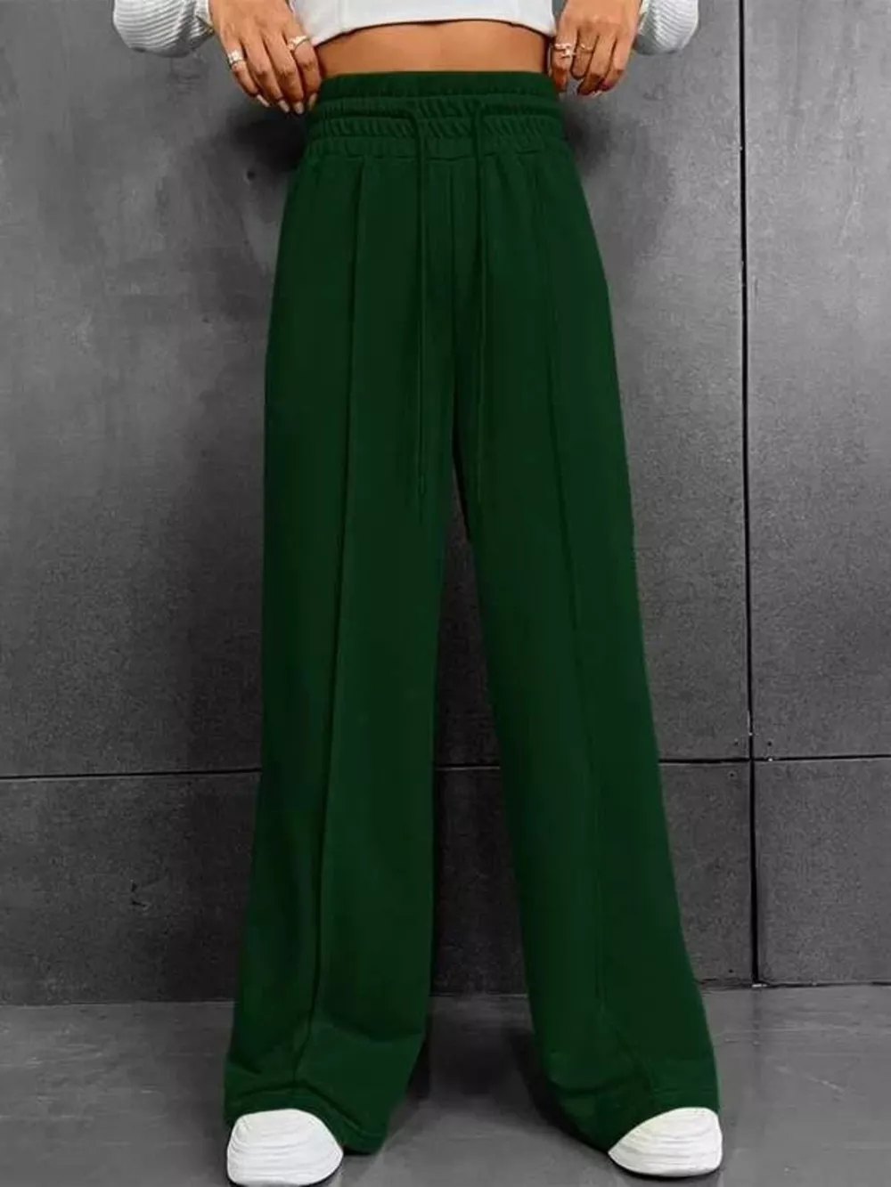 Wide Leg Drawstring Waist Pants, image 7