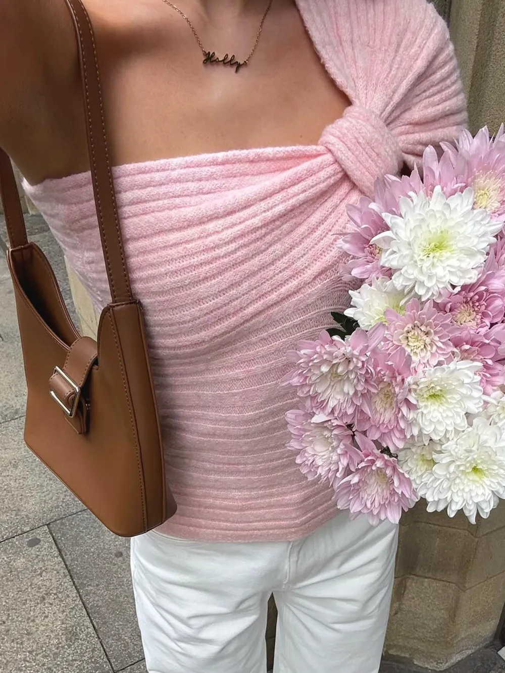 One Shoulder Ribbed Sweater, image 4