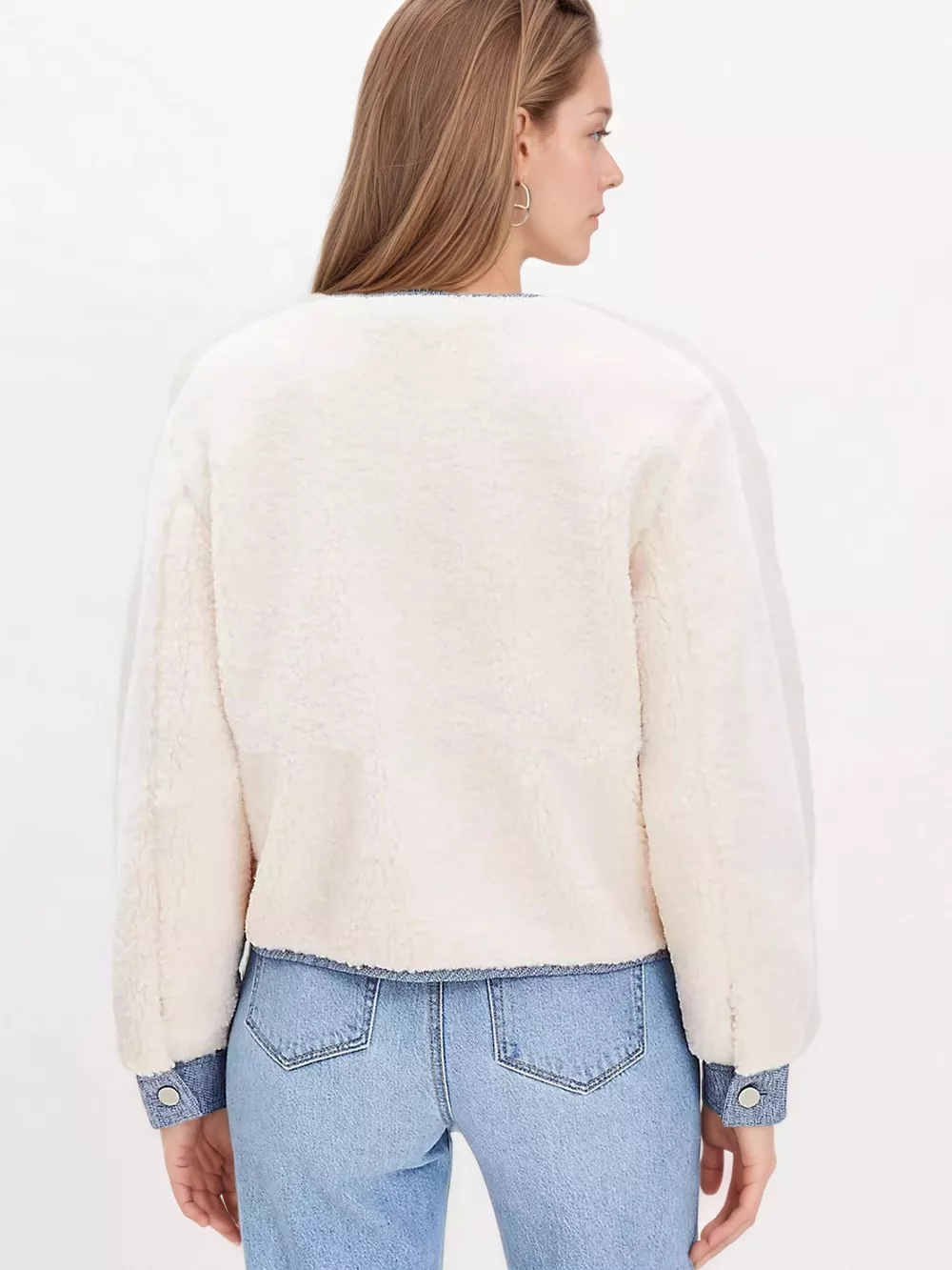 Contrast Trim Teddy Jacket, image 3