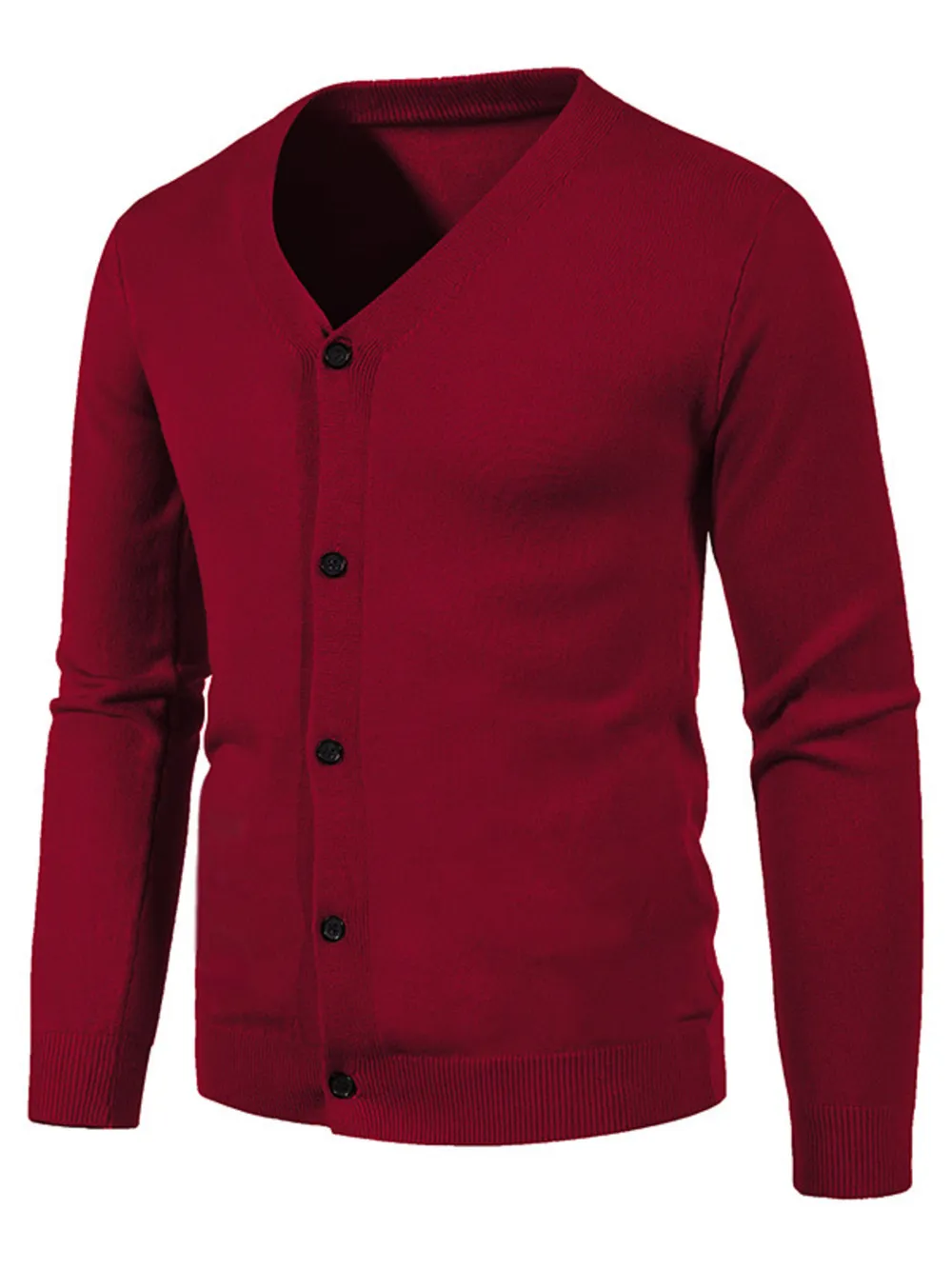 Men's Plus Size Button Up Long Sleeve Cardigan, image 5