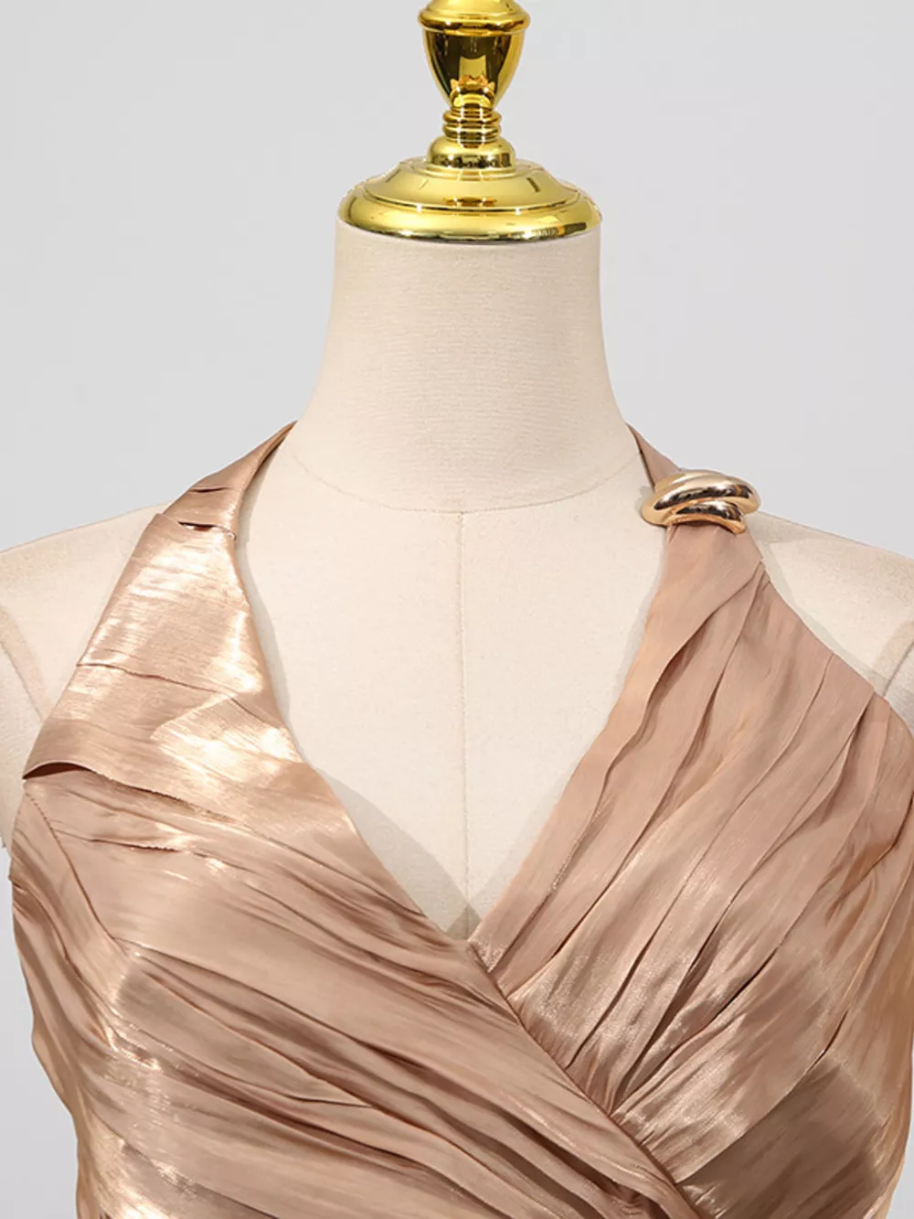 Halter Neck Ruched Maxi Dress, image 6