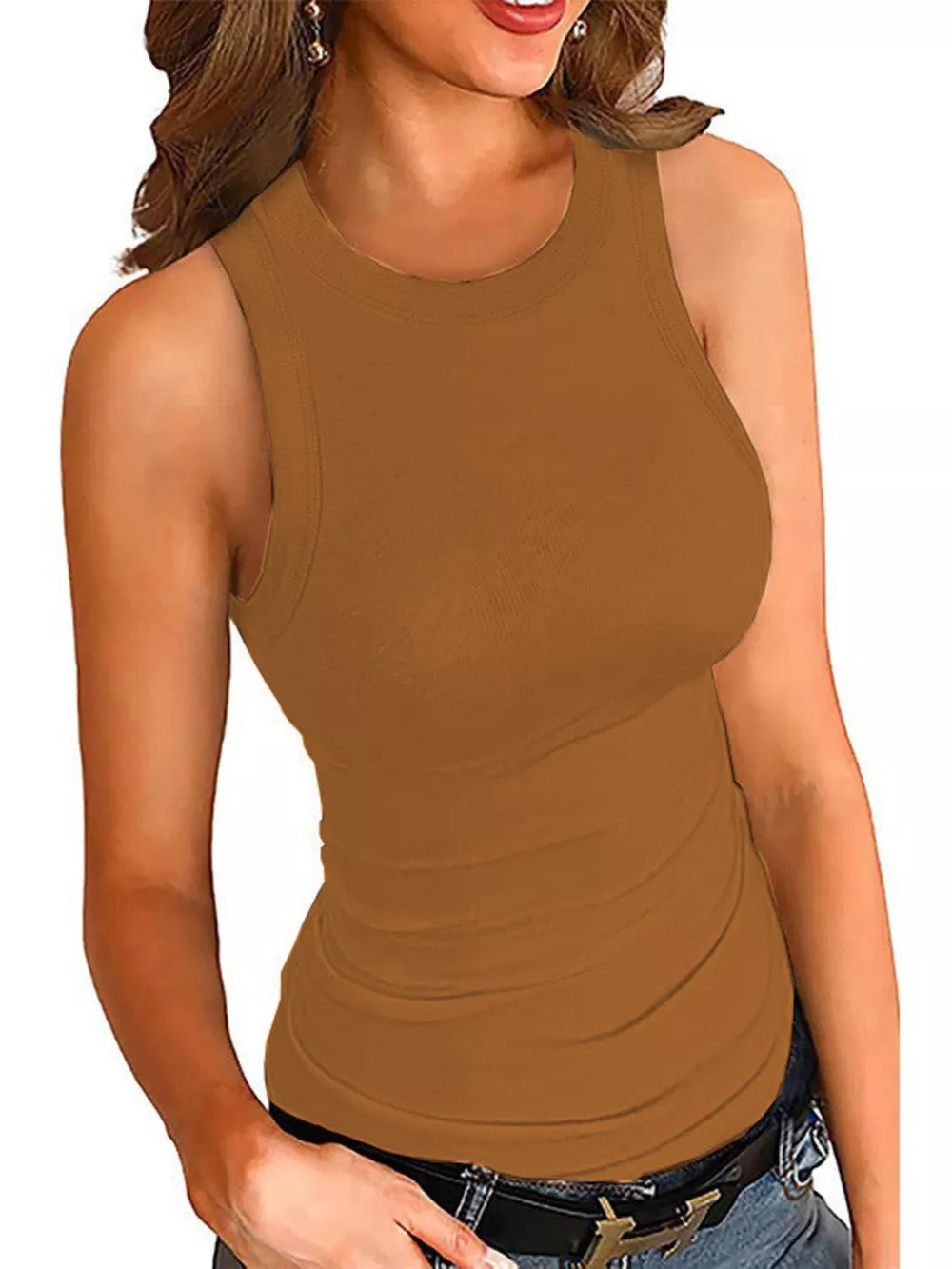 Full Size Ribbed Round Neck Tank Plus Size, image 8