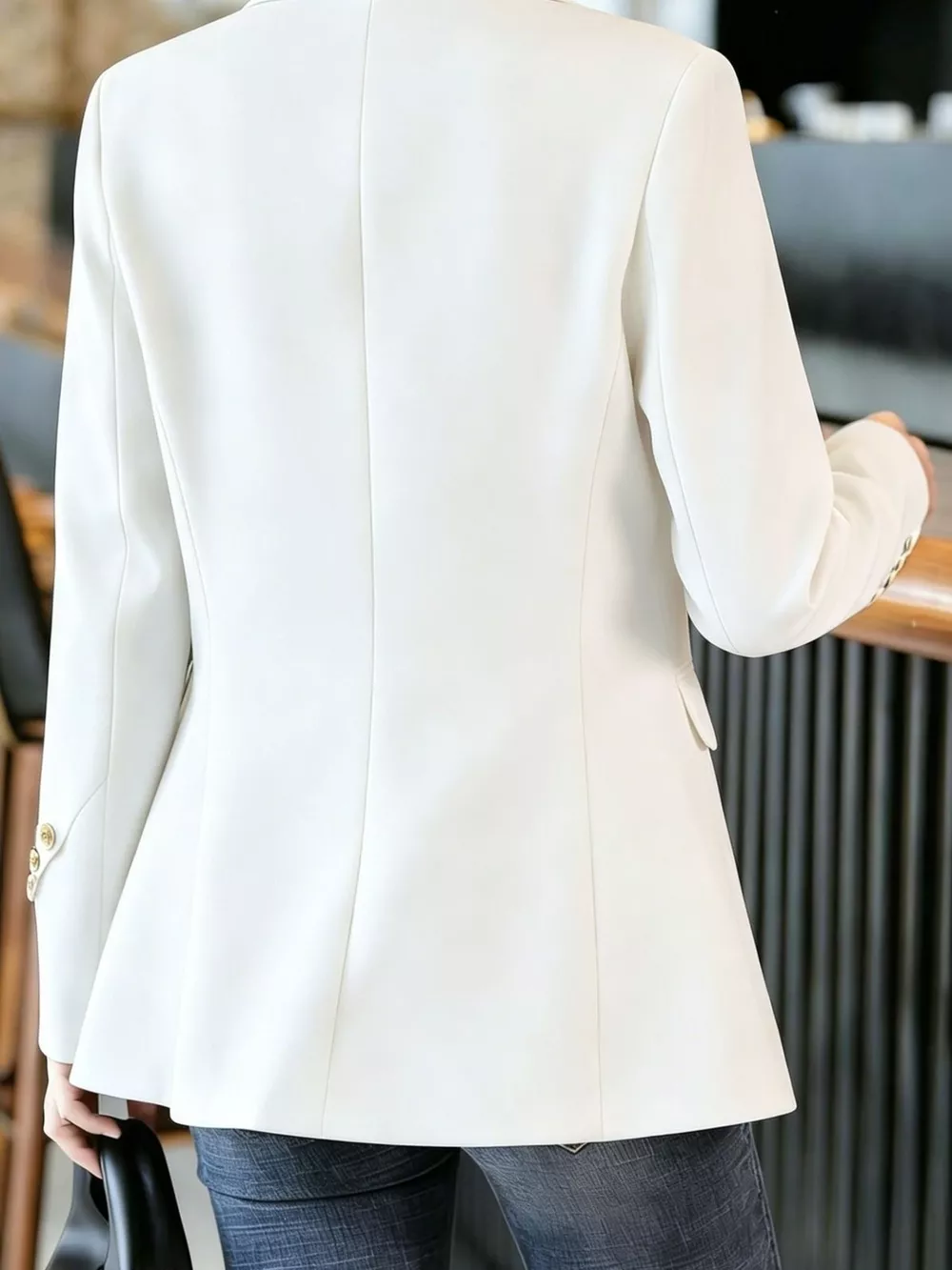 Full Size One Button Lapel Collar Blazer Plus Size, image 5