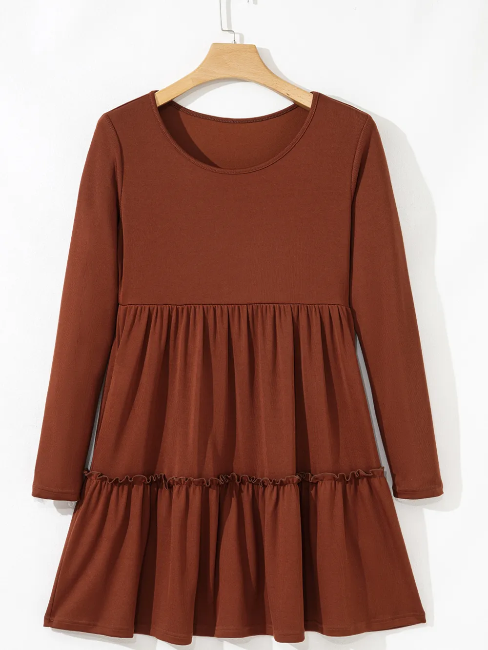 Frill Tiered Long Sleeve Mini Dress, image 7