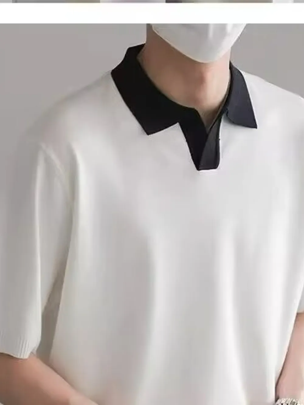 Men's Full Size Contrast Collar Short Sleeve Polo Shirt Plus Size, image 10