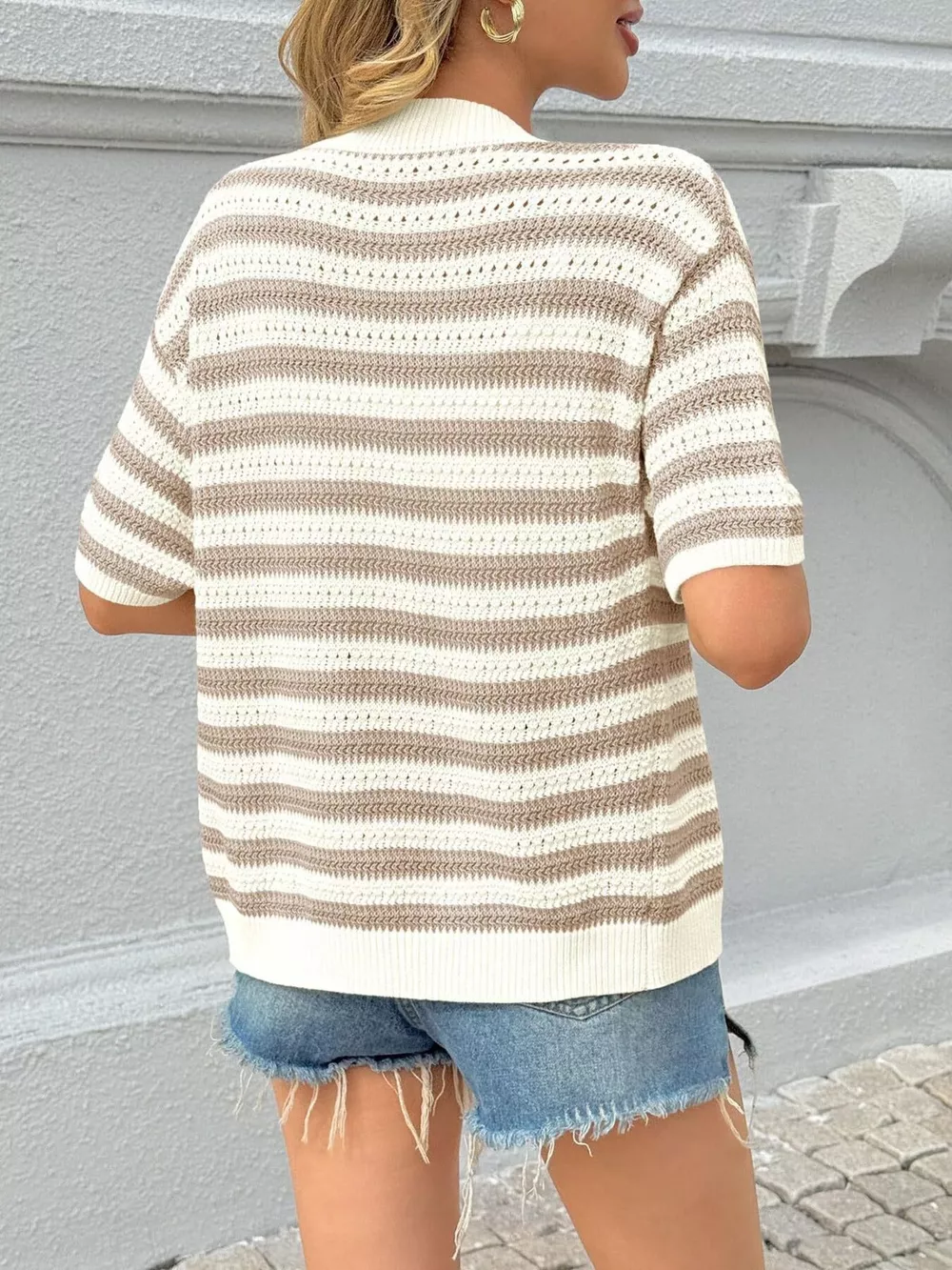 Striped Button Up Cardigan, image 9