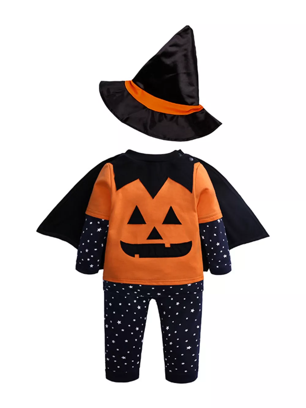Children's Halloween Pumpkin Face Long Sleeve 4-Piece Set, image 3