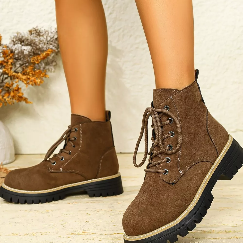 Round Toe Lace Up Boots, image 23