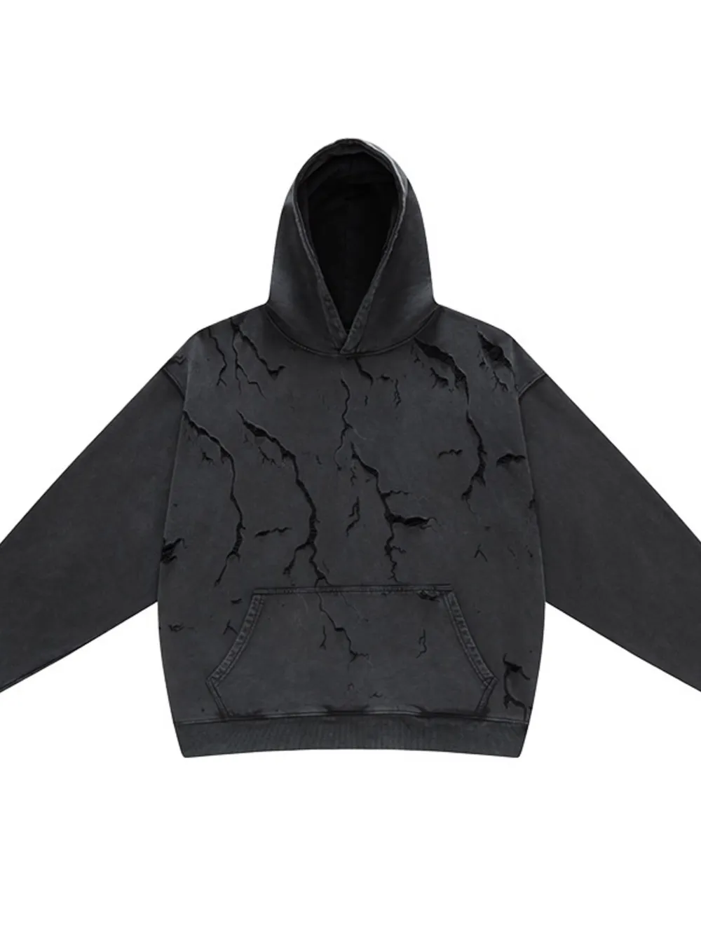 Men's Distressed Long Sleeve Hoodie