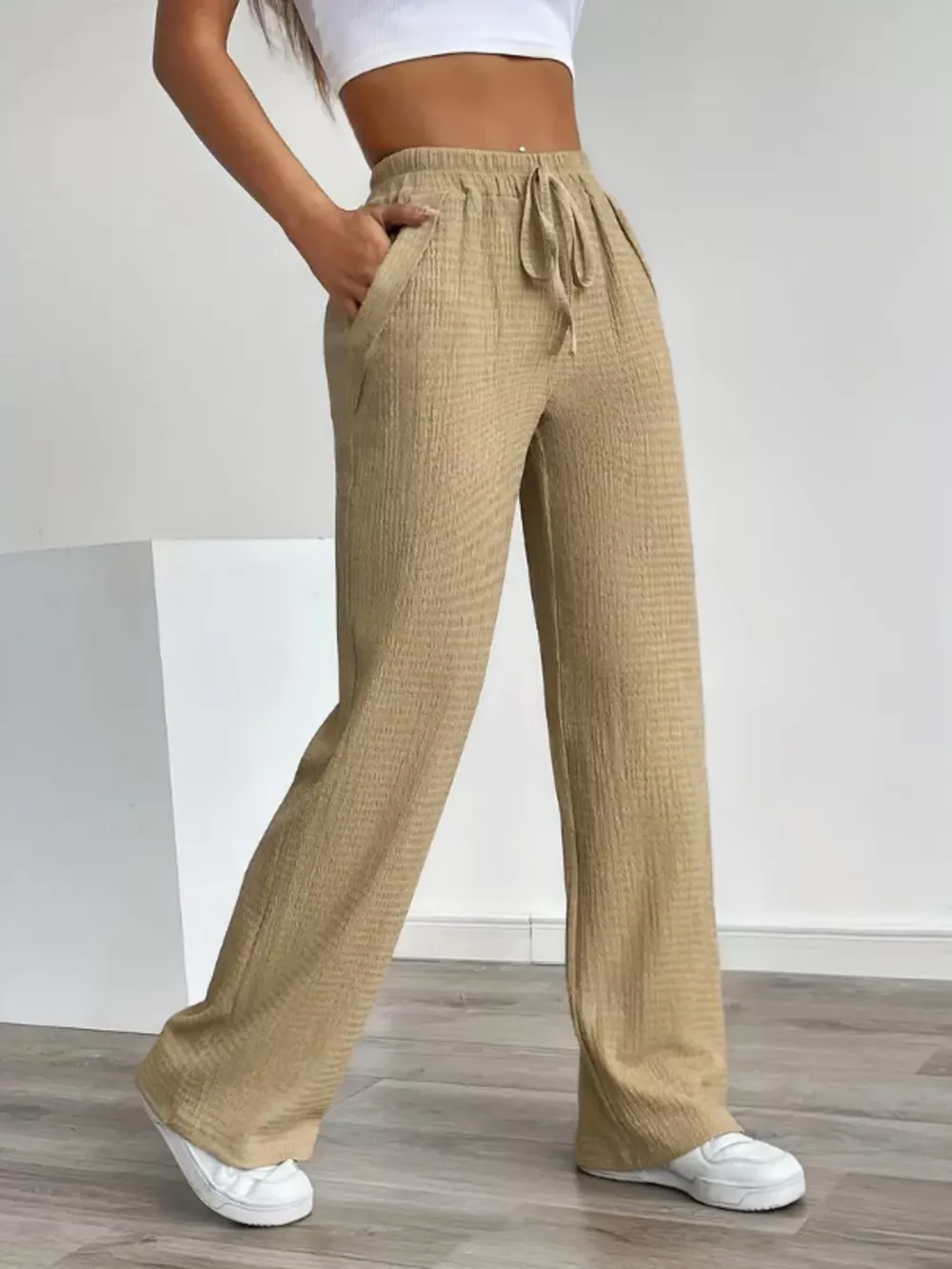 Texture Wide Leg Pants, image 8