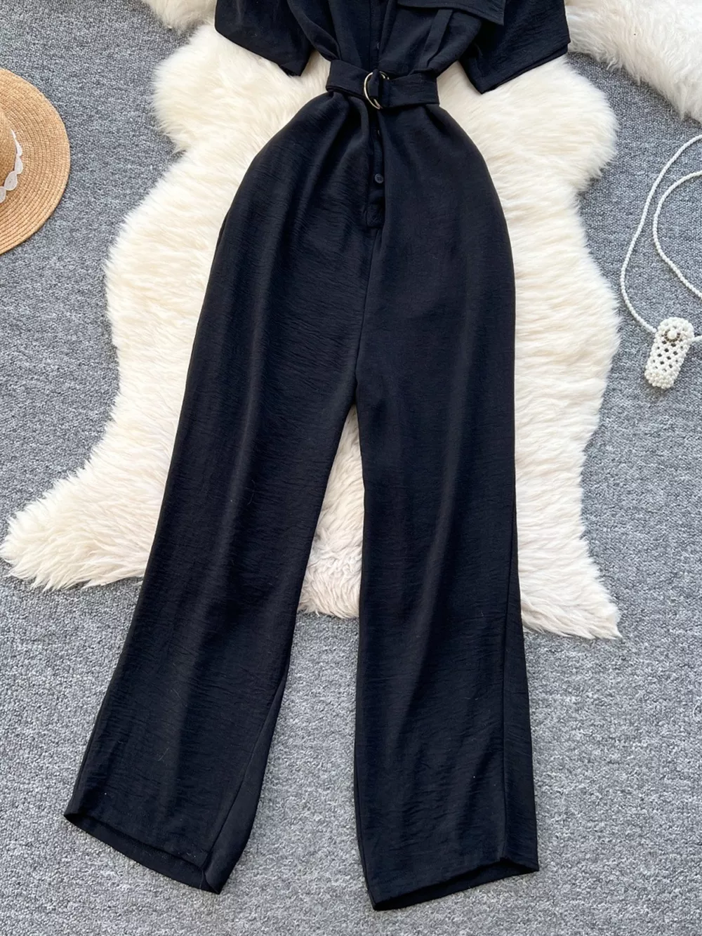 Button Front Wide Leg Jumpsuit, image 10