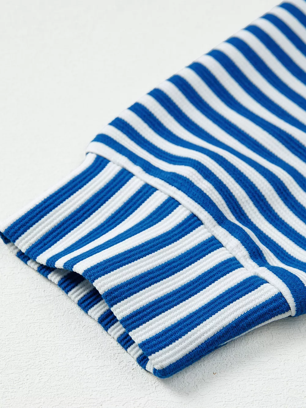 Stripe Quarter Zip Collar Long Sleeve Top, image 8