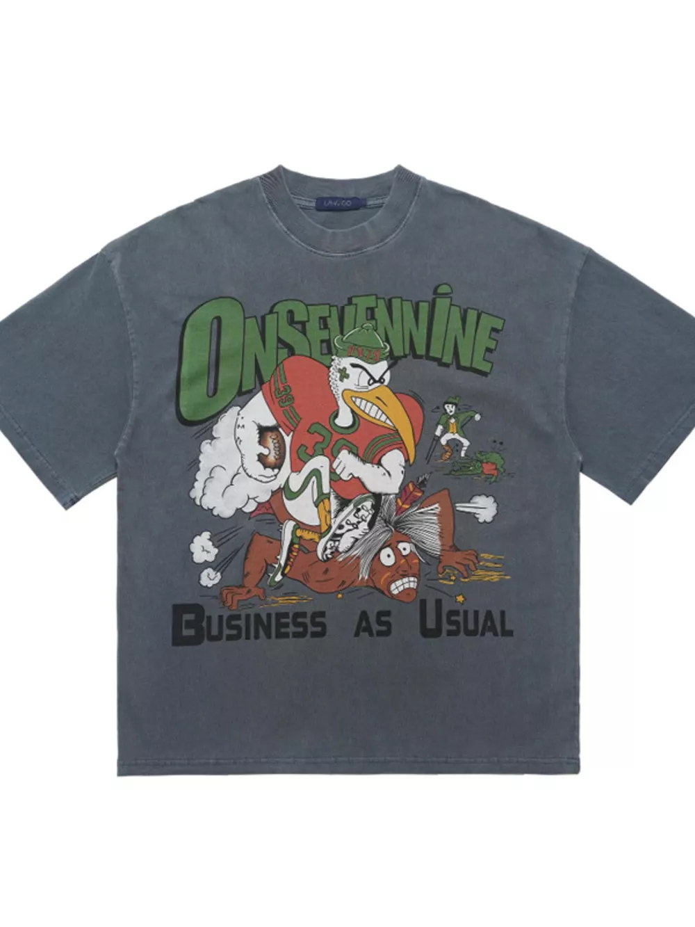 Men's Graphic Round Neck Oversized T-Shirt, image 4