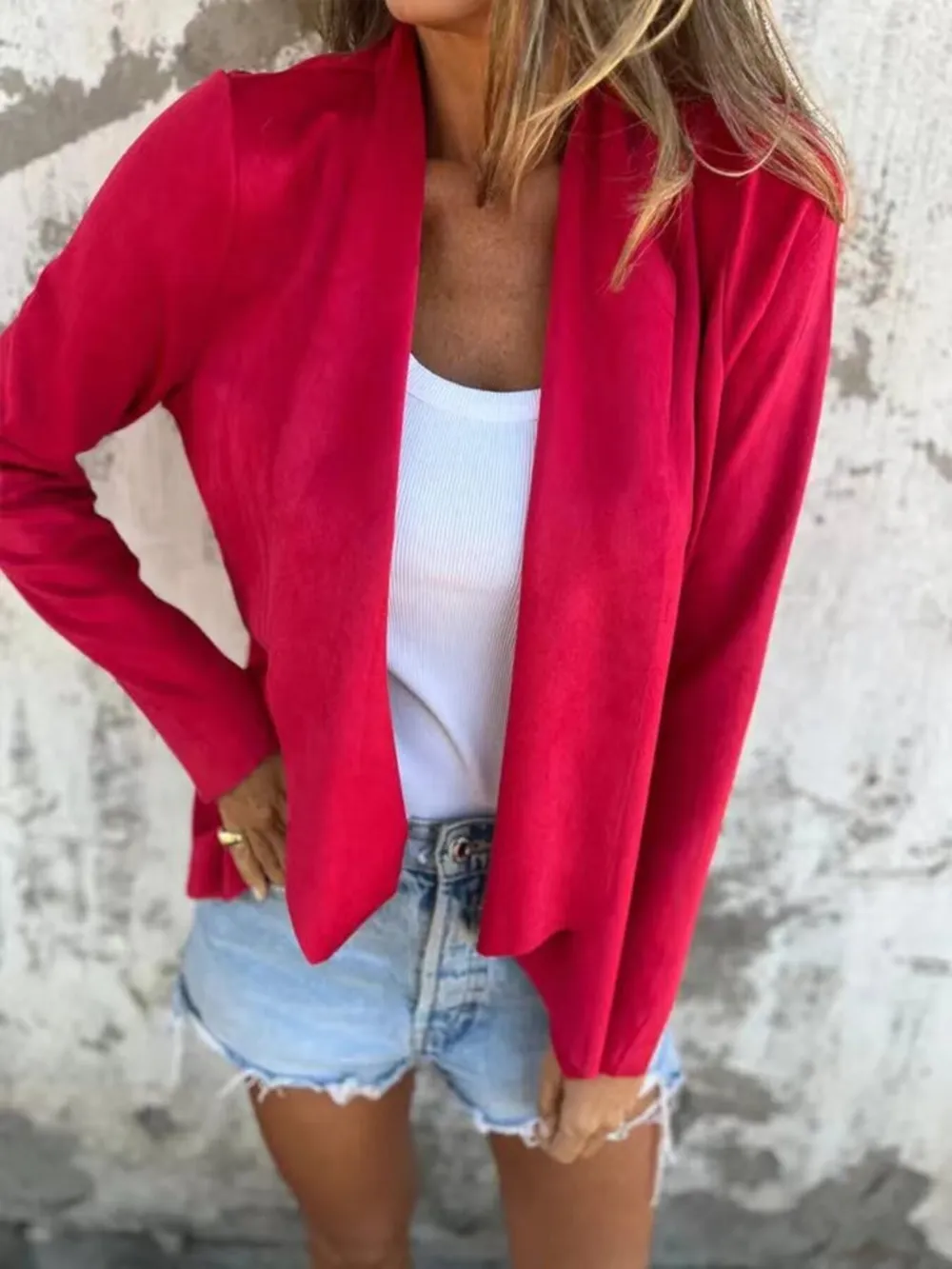 Full Size Open Front Casual Cardigan Plus Size, image 24