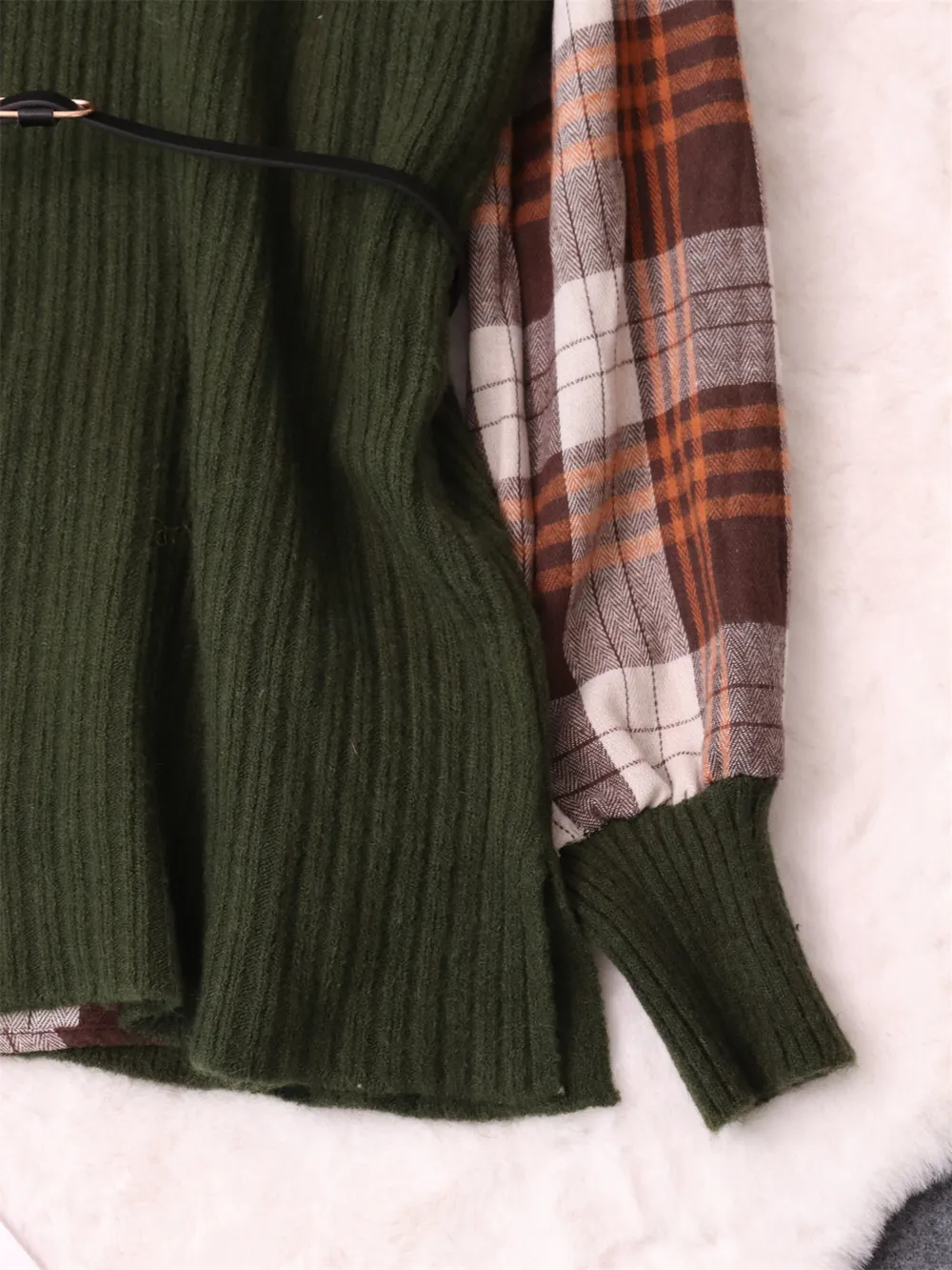 Plaid Long Sleeve Sweater Dress, image 19