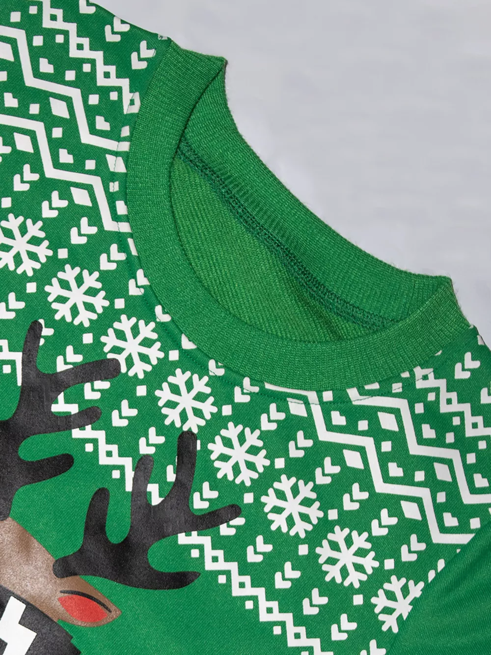 Children's Christmas Reindeer Graphic Crew Neck Sweatshirt, image 4