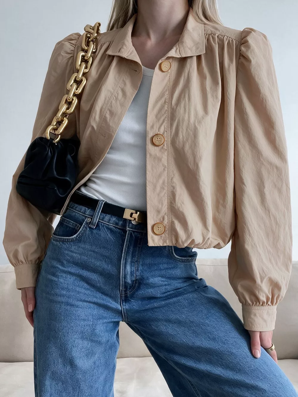 Button-Down Puff-Sleeve Jacket, image 2
