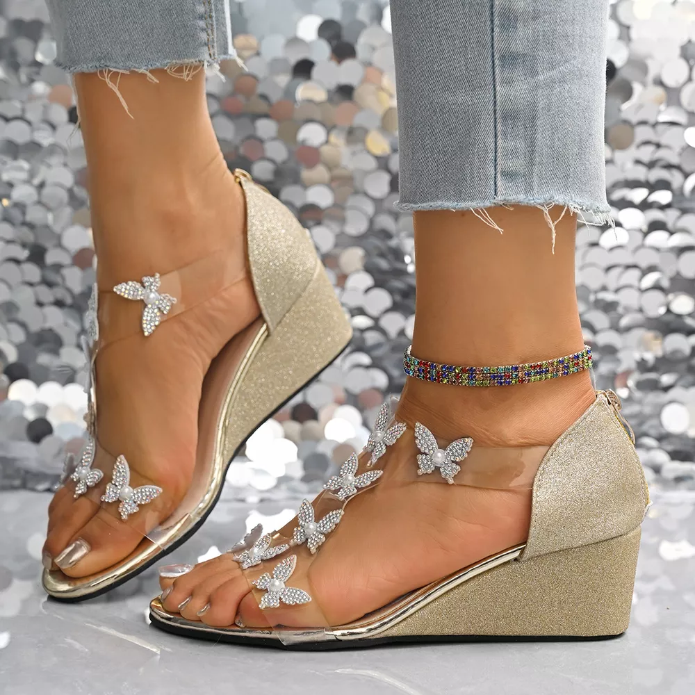 Butterfly Open Toe Wedge Sandals, image 8