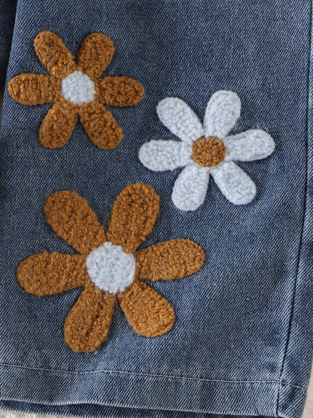 Children's Round Neck Top and Flower Jeans Set, image 5