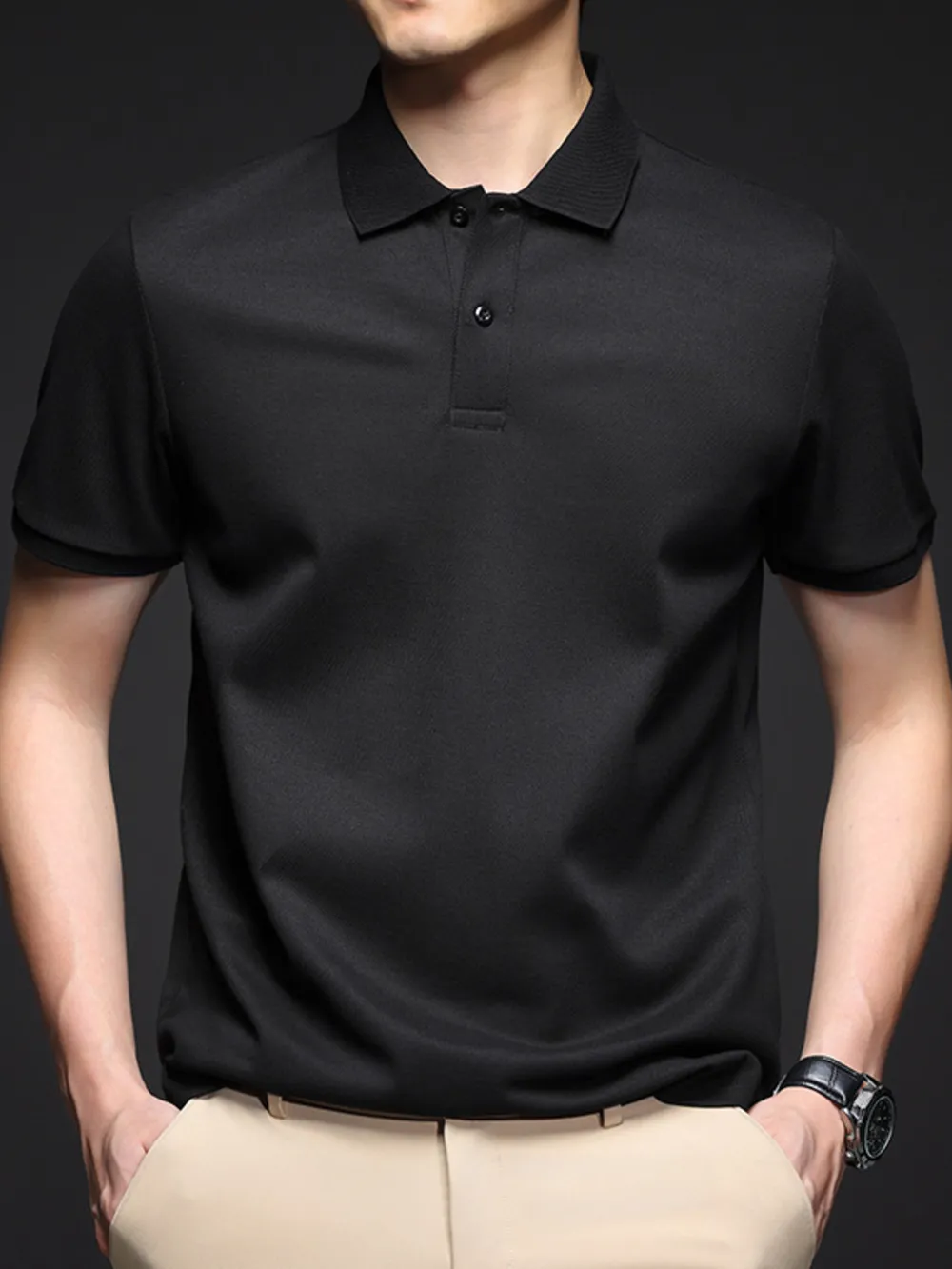 Men's Plus Size Button Detail Short Sleeve Polo