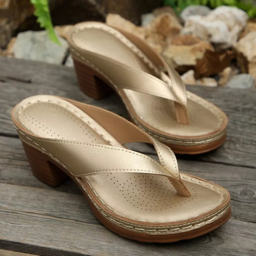 Toe Post Block Heels Sandals, image 6