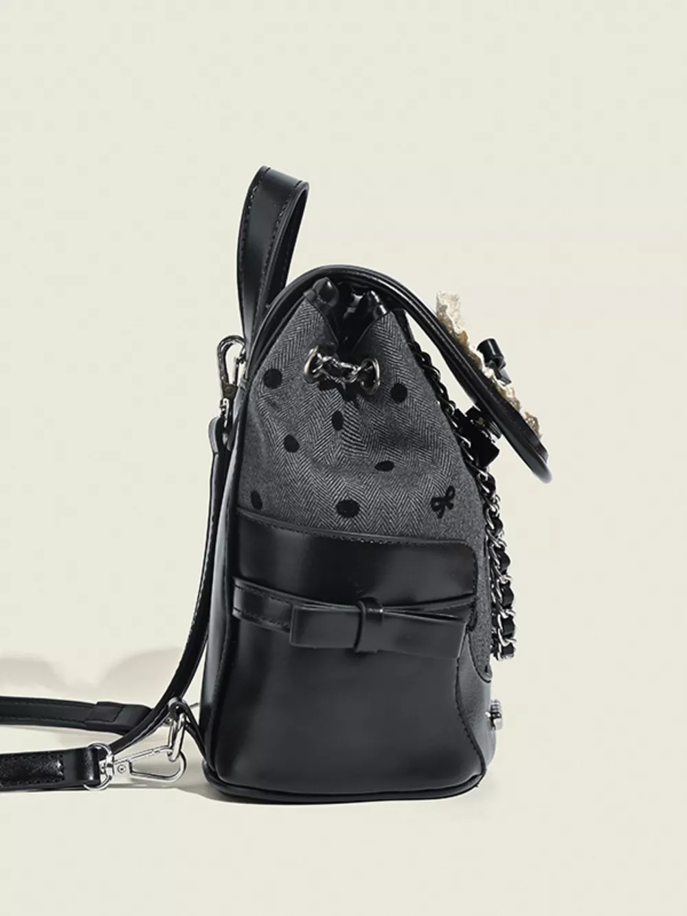 Heart Decor Chain Detail Backpack Bag, image 4