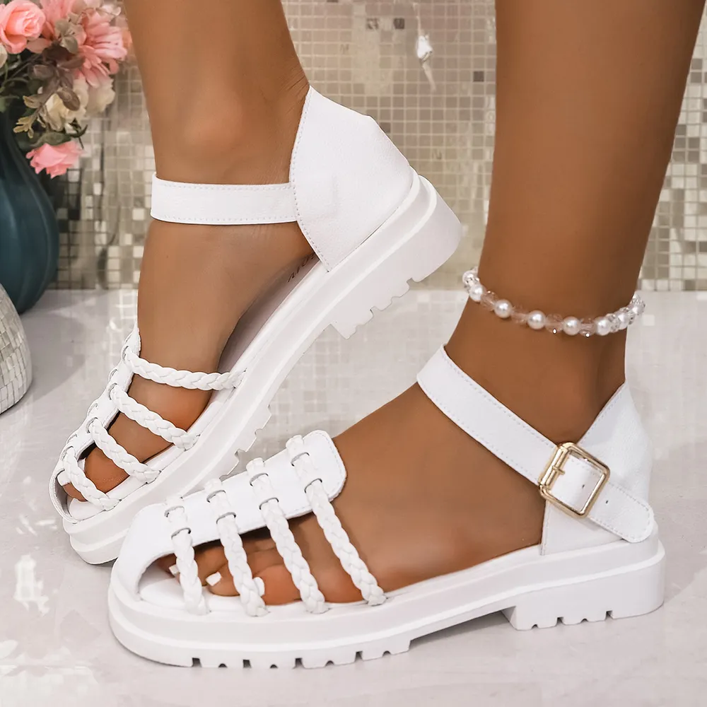 Braided Ankle Strap Sandals, image 12