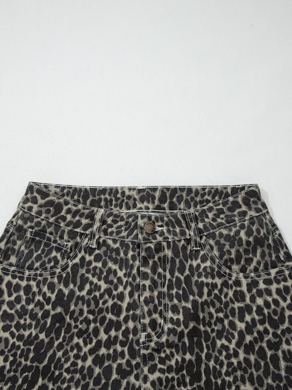 Leopard Print High Waist Barrel Jeans, image 9