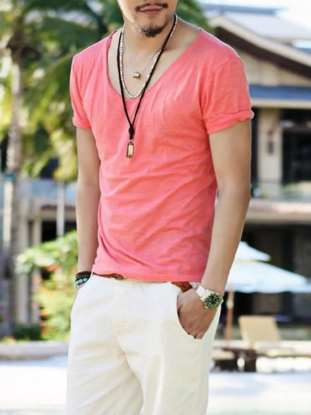 Men's Casual Solid Color Short Sleeve T-Shirt, image 9
