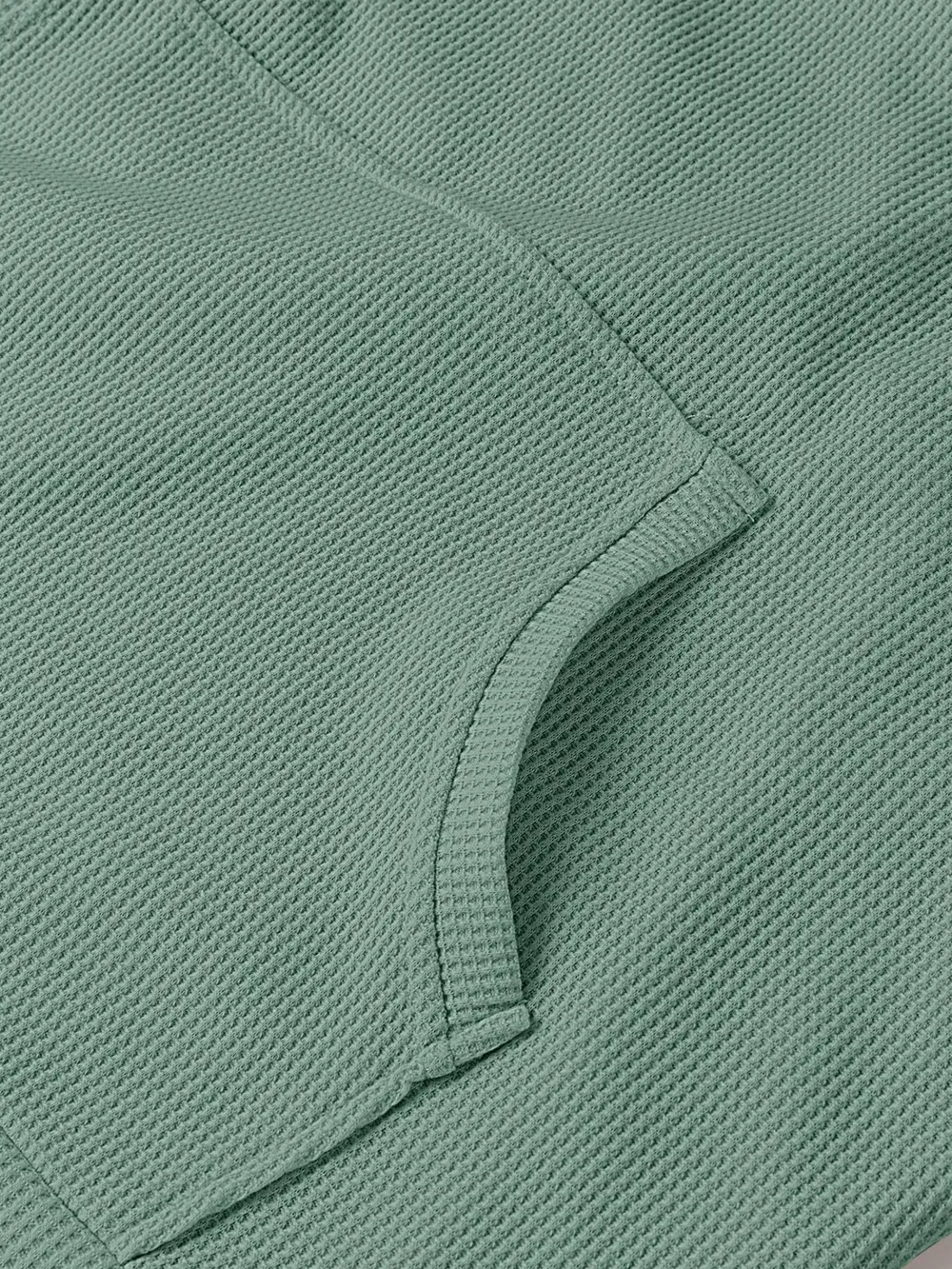 Slit Drawstring Waffle Knit Hoodie, image 15
