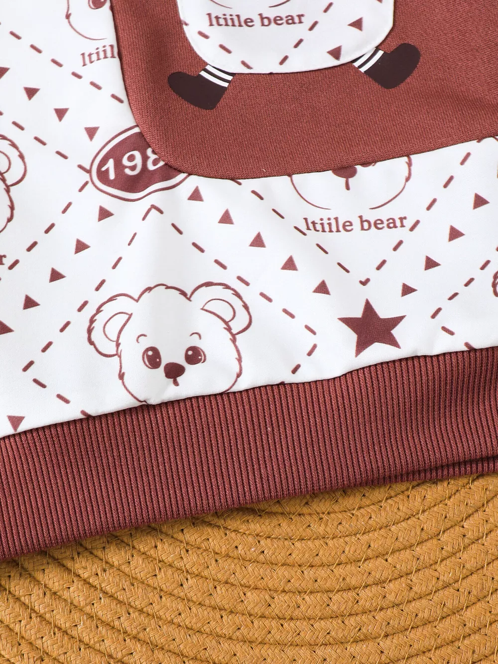 Children's Bear Print Long Sleeve Sweatshirt and Pants Set, image 4