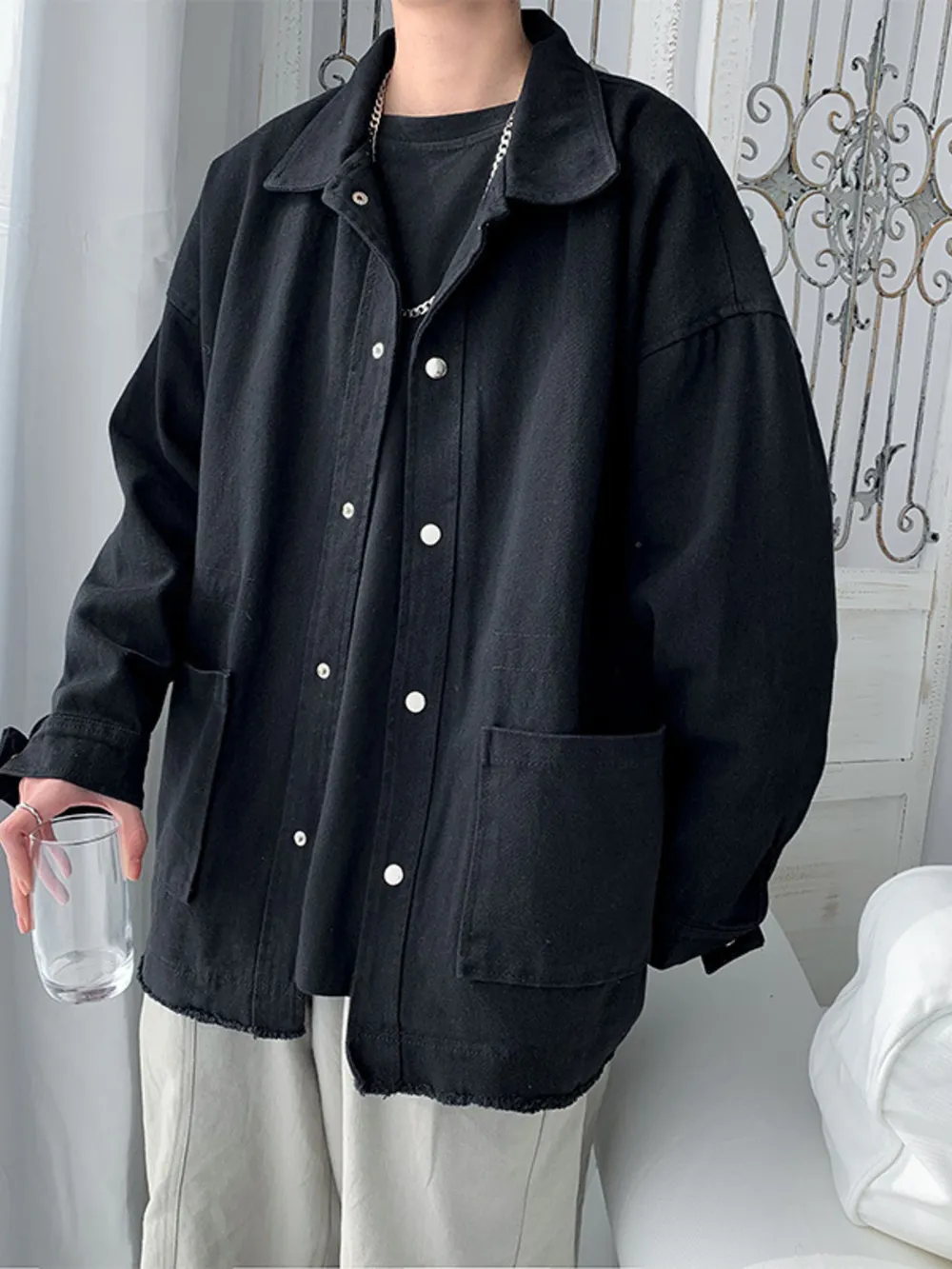 Men's Button Up Long Sleeve Jacket, image 2
