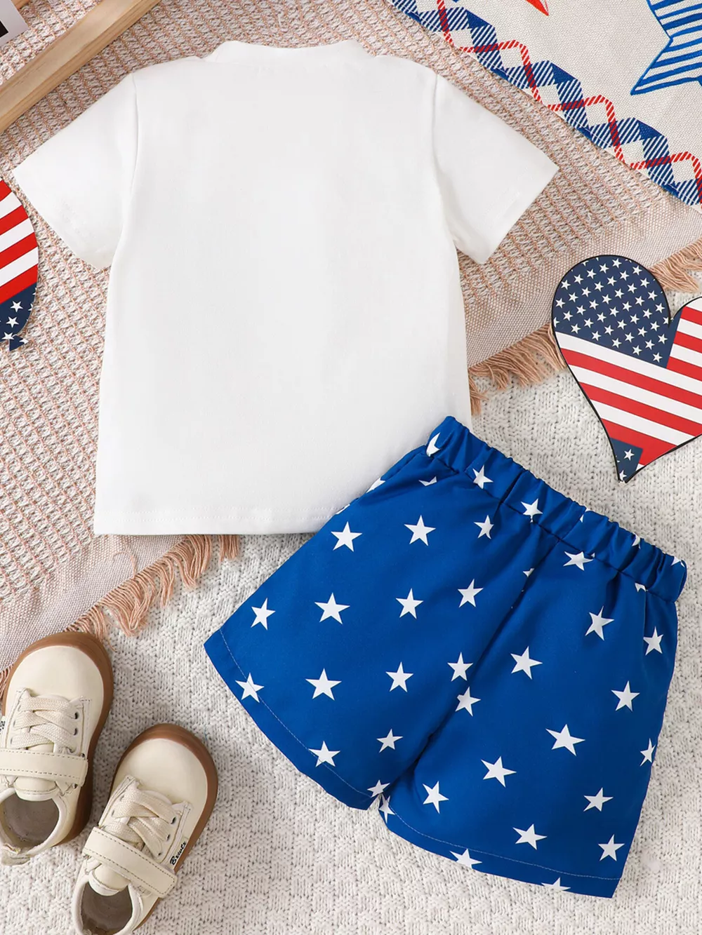 Children's Patriotic USA Tee & Star Print Shorts Set, image 8