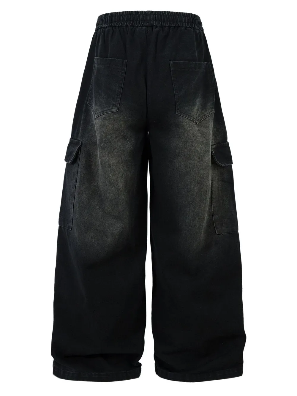 Men's Drawstring Wide Leg Cargo Jeans, image 3