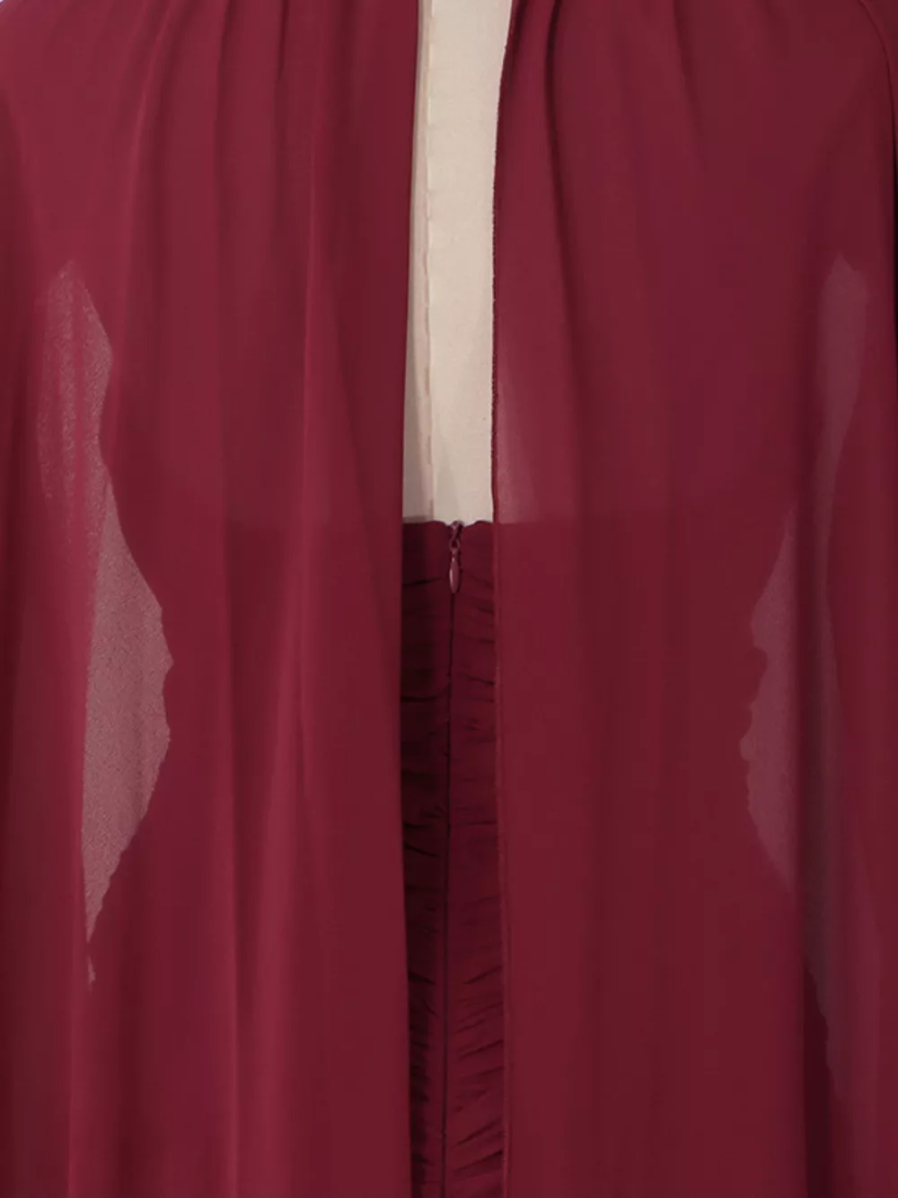 Ruched Halter Neck Cape Maxi Dress, image 14