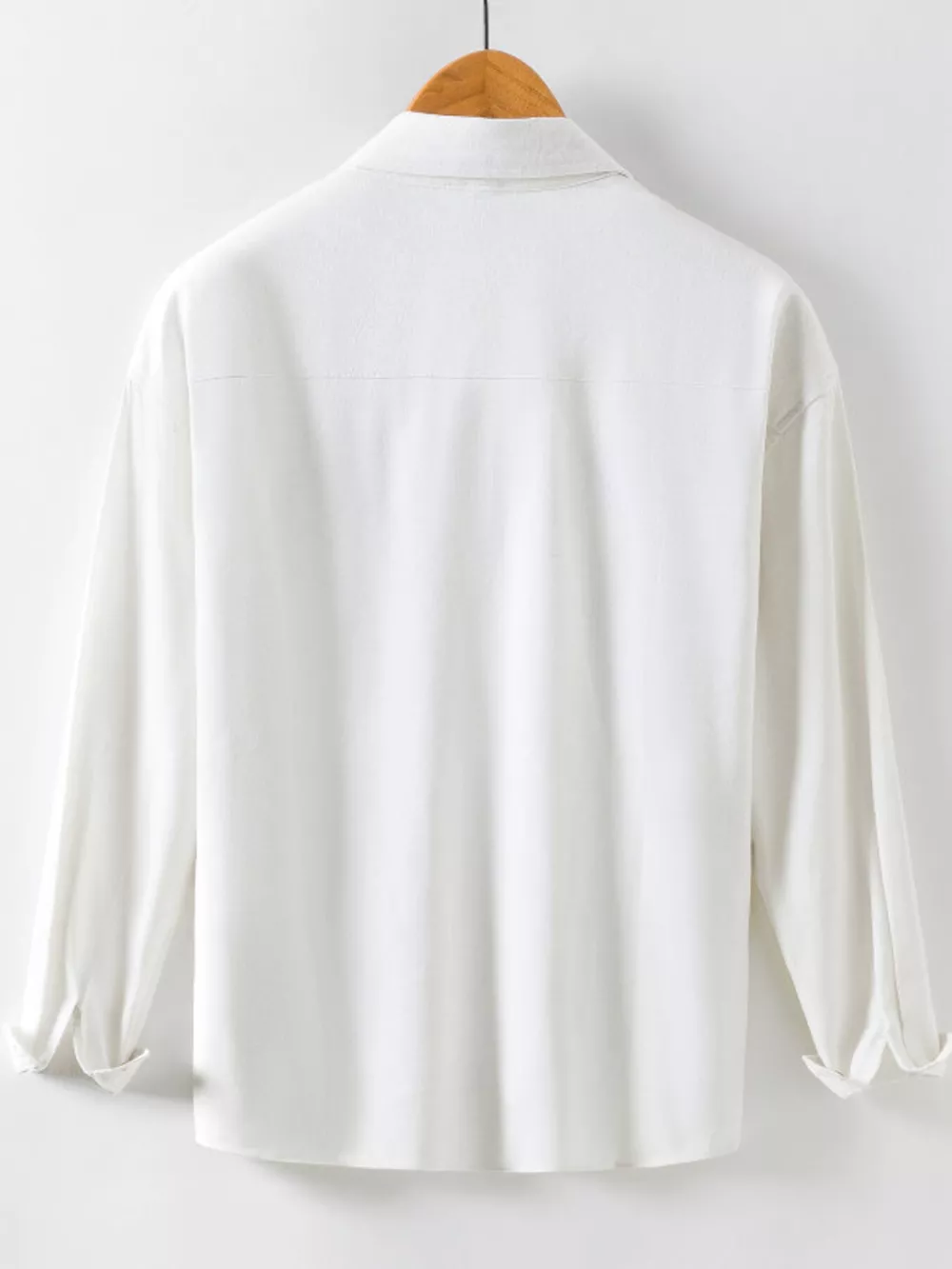 Men's Casual Solid Color Long Sleeve Shirt, image 4