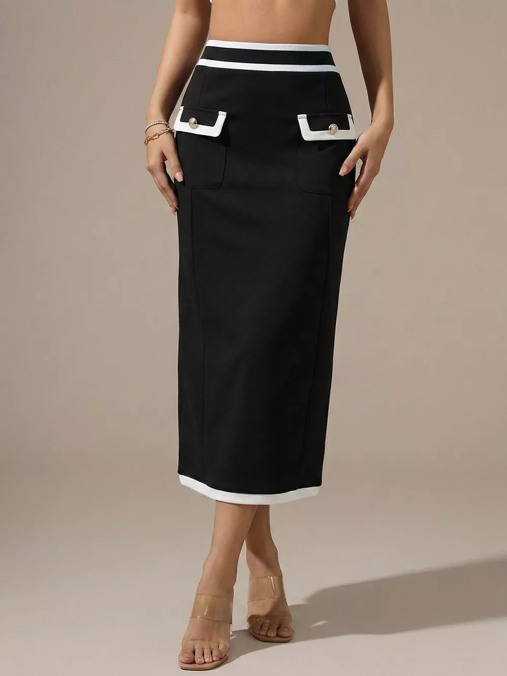 Contrast Trim Skirt