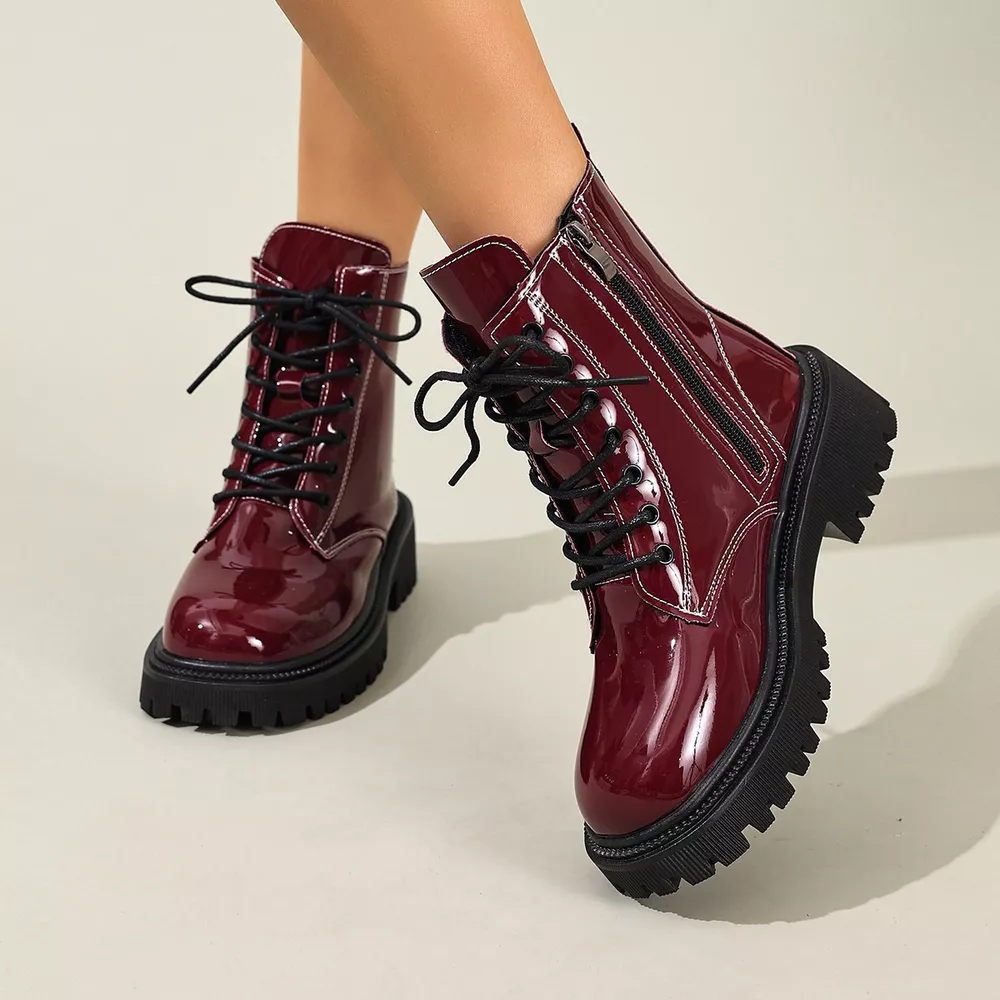 Lace Up Block Heels Boots, image 3