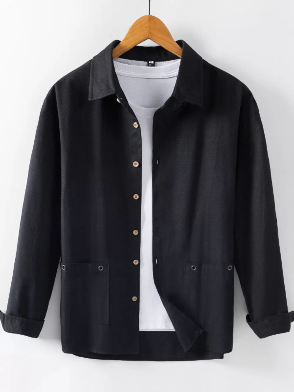 Men's Casual Solid Color Long Sleeve Shirt