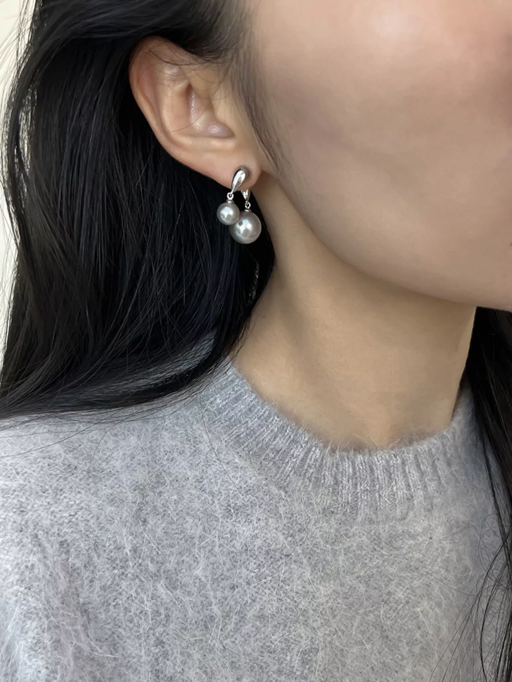 Pearl Alloy Drop Earrings, image 3