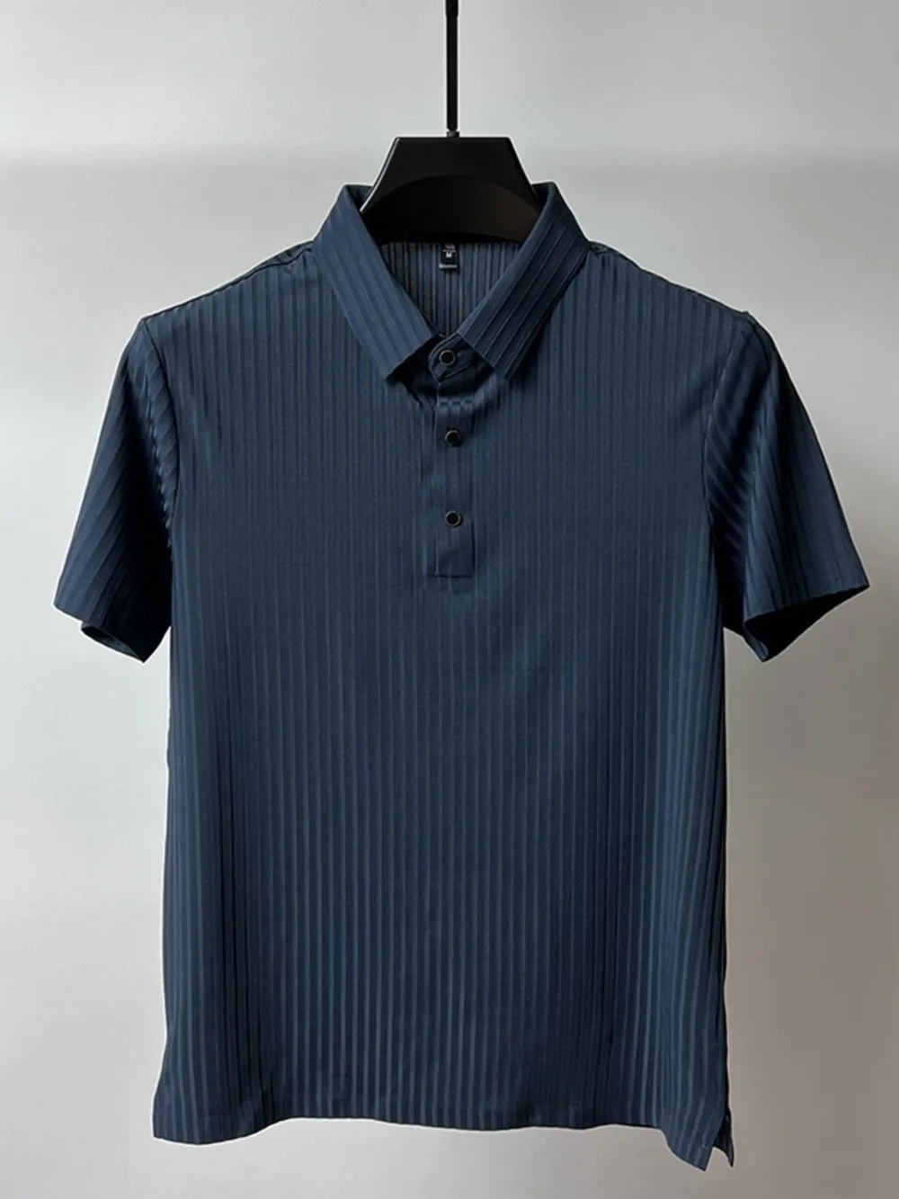Men's Plus Size Ribbed Texture Short Sleeve Polo, image 6
