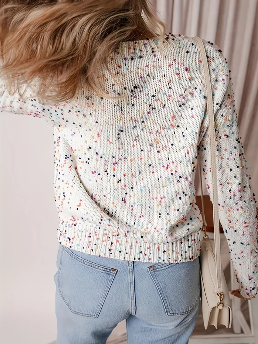 Colorful Button Up Long Sleeve Cardigan, image 4