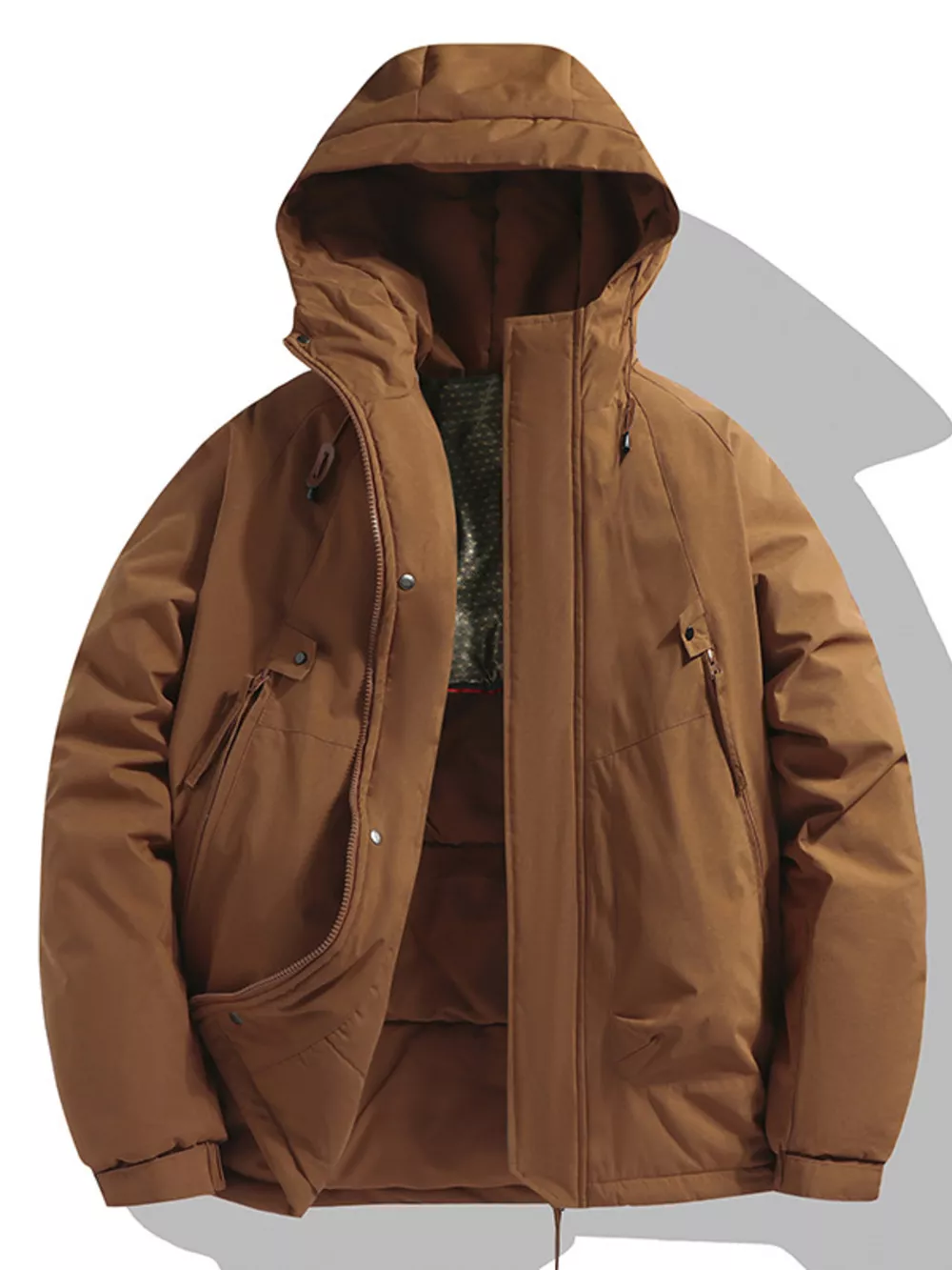 Men's Full Size Hooded Padded Winter Coat Plus Size, image 2