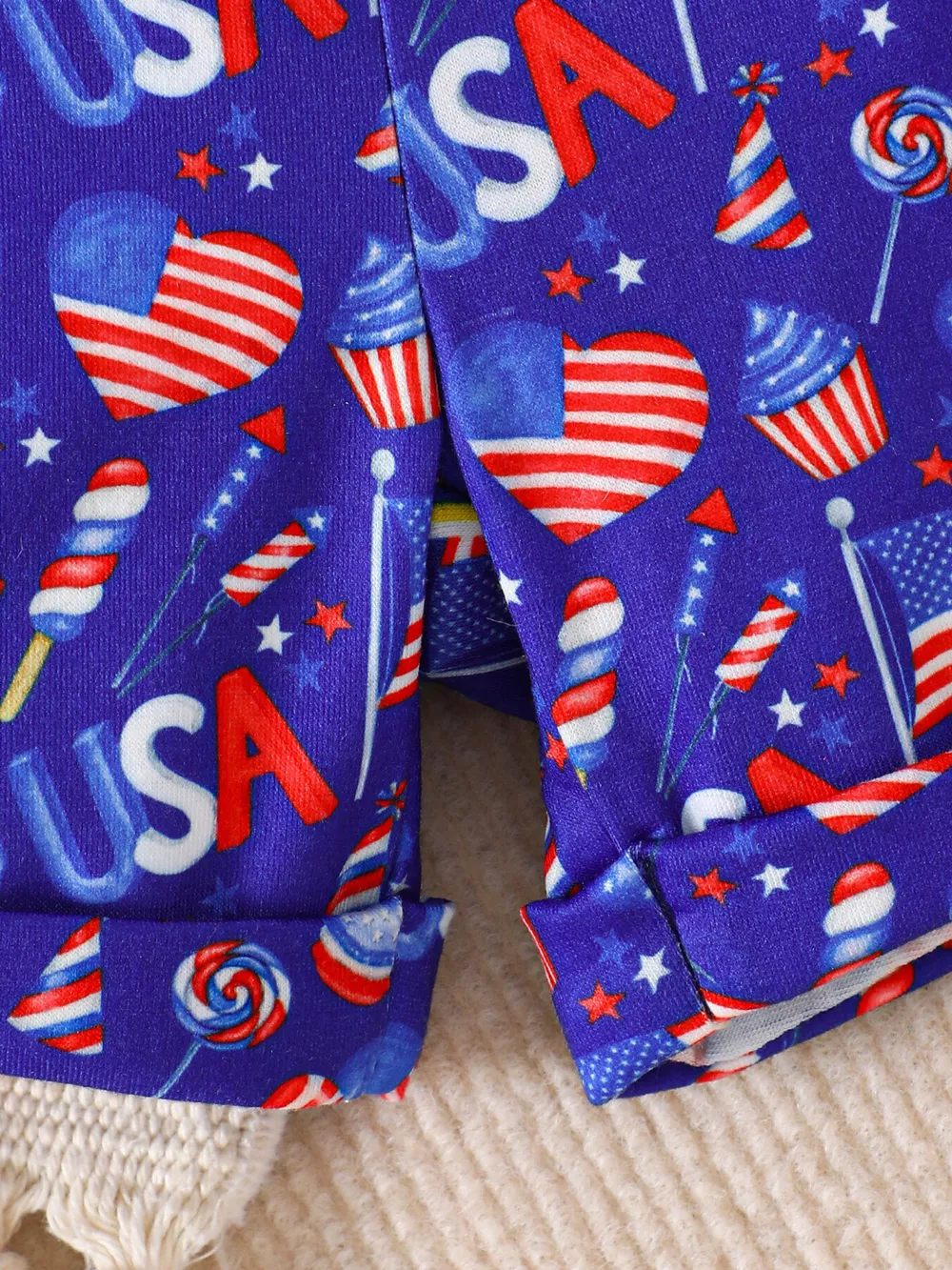 Children's Patriotic USA Flag Print Tee and Shorts Set, image 4