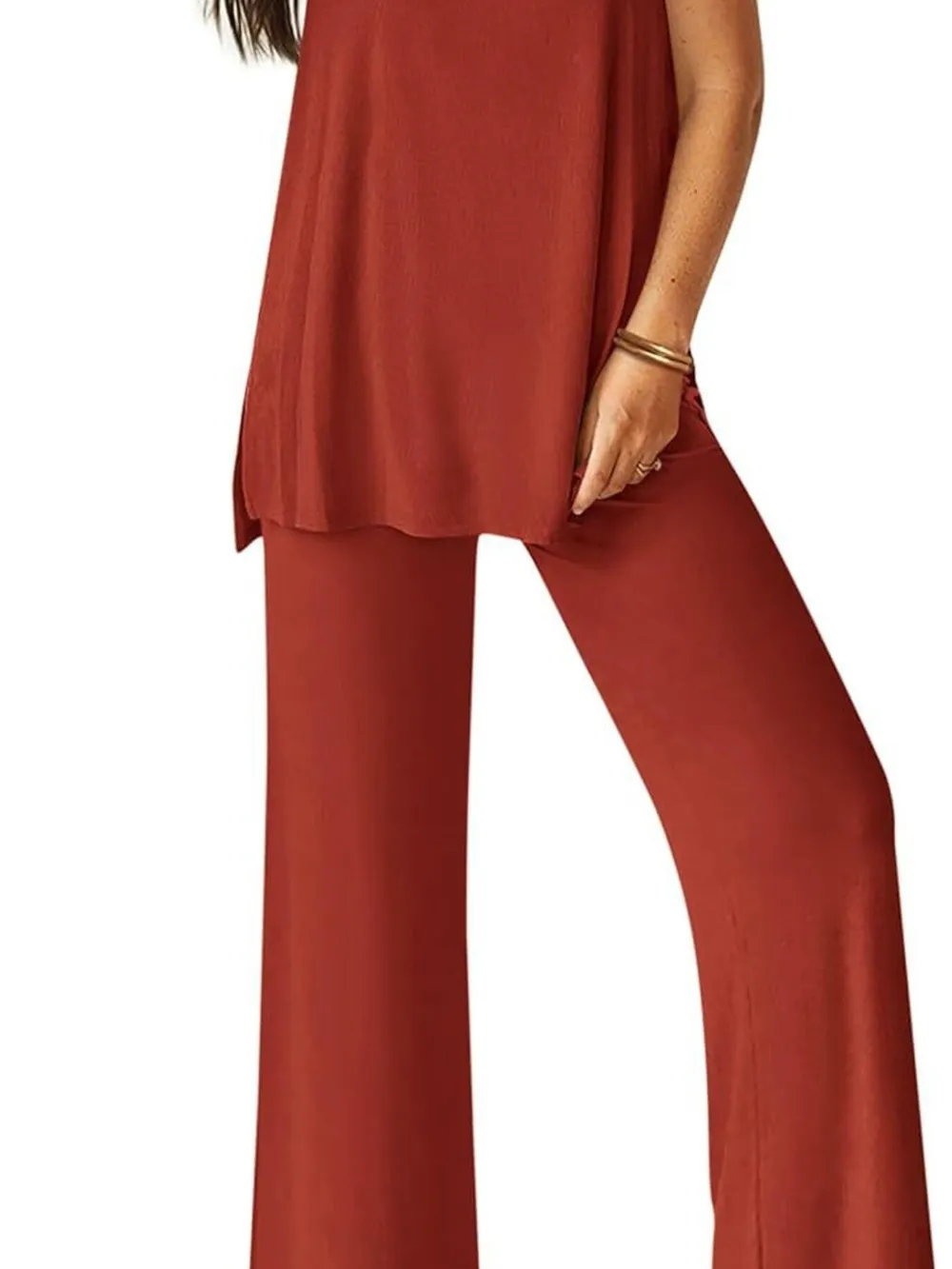 Round Neck Tank and Pants Set, image 7
