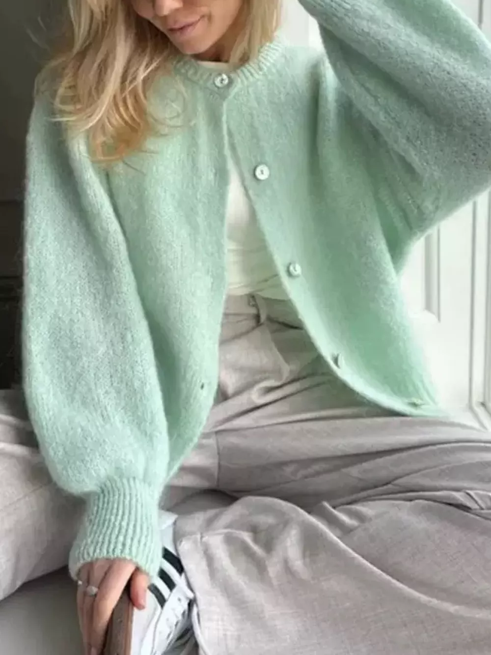 Button Up Long Sleeve Cardigan, image 8