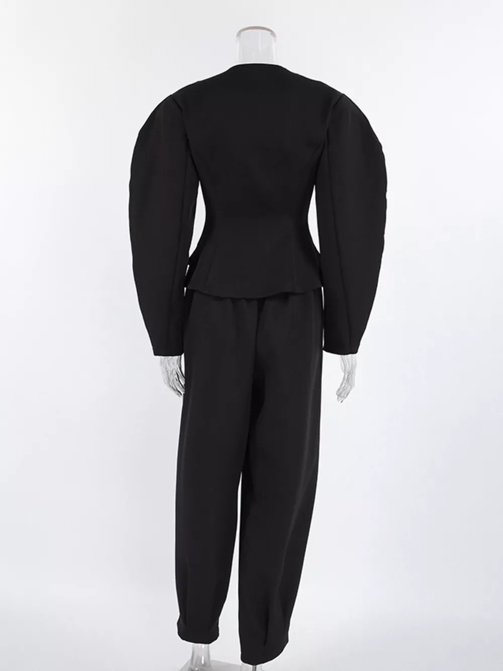 Puffy Sleeve Blazer and Wide-Leg Pants Set, image 8