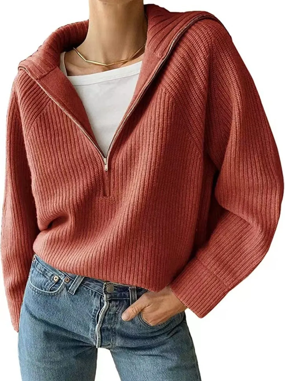 Half-Zip Long Sleeve Sweater, image 14